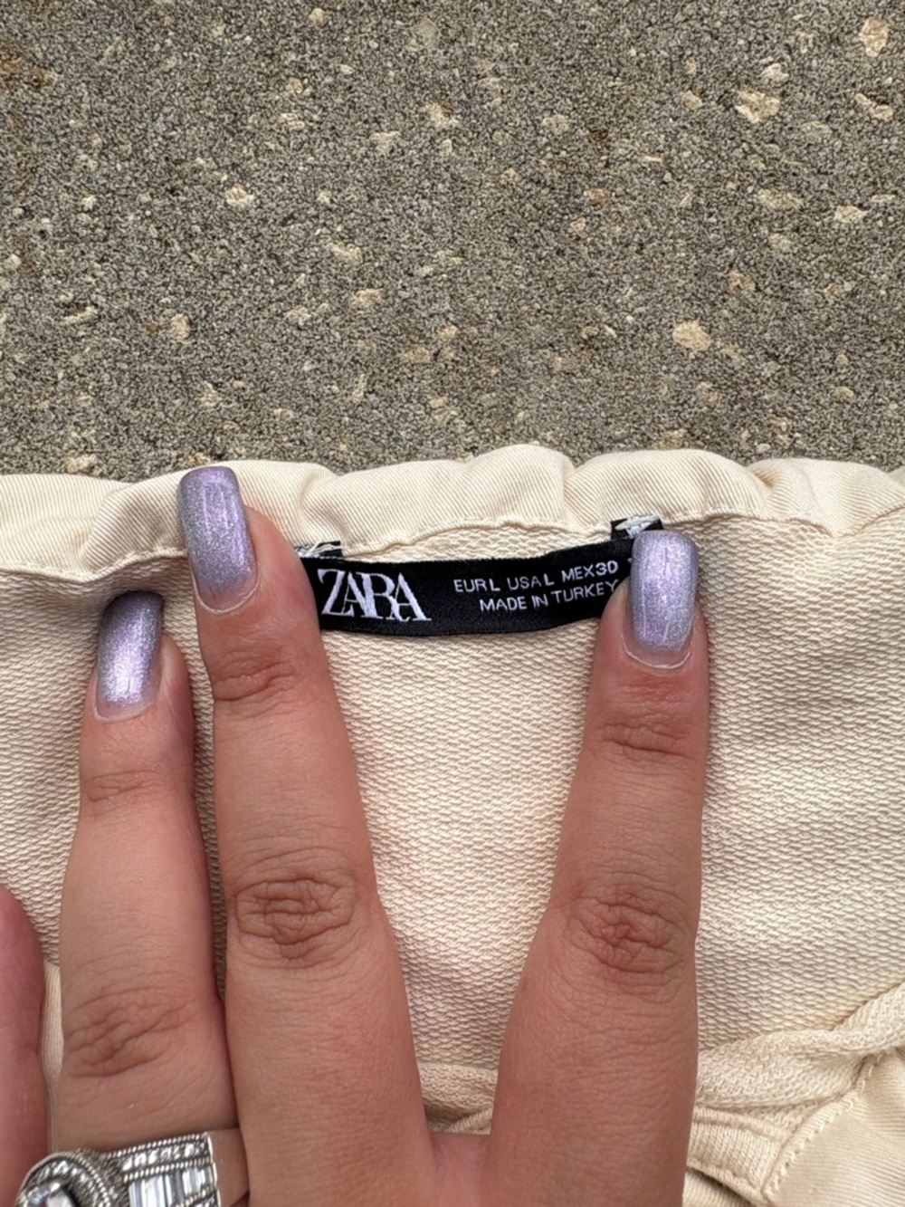 Off-the-Shoulder Tie-Front Top in Cream - Picture 3 of 5